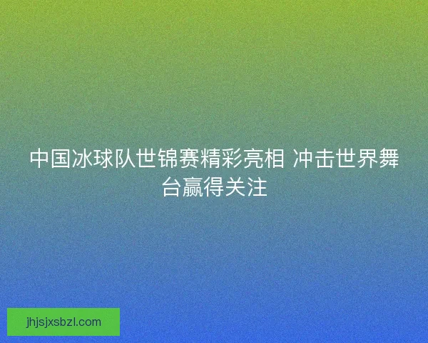 中国冰球队世锦赛精彩亮相 冲击世界舞台赢得关注